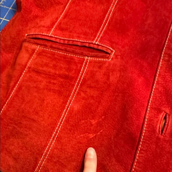 TravelSmith Red Suede 1990’s Jacket - Picture 8 of 9